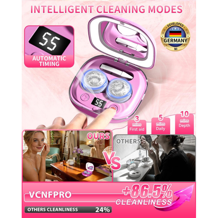 Pro 3.0 Nettoyeur Ultrasonique de Lentilles - Rechargeable, Éclat 99% Pro 3.0 Nettoyeur Ultrasonique de Lentilles - Rechargeable, Éclat 99%