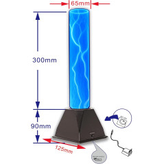 12 Inch Blue Plasma Tube Lamp - Music, Voice & Touch Responsive Light