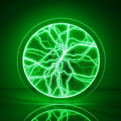 Disque plasma 16 pouces vert - boule plasma déco pour maison, bars, fêtes, cadeaux éducatifs