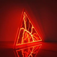12 Inch Red Triangular Plasma Disc - Plasma Ball Globe for Science, Education, Party, Club, Decoration & Gifts