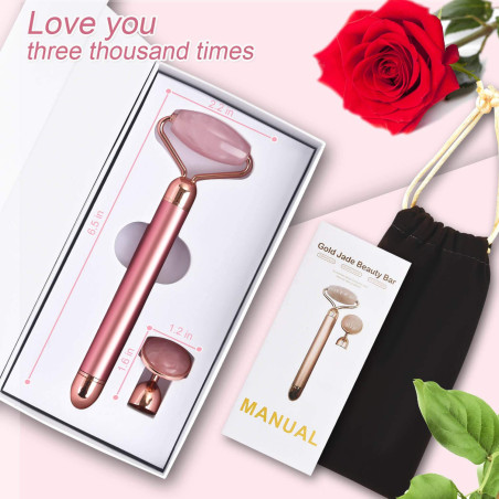 Upgrade Your Skincare with 2-in-1 Vibrating Jade Facial Roller