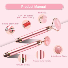 Upgrade Your Skincare with 2-in-1 Vibrating Jade Facial Roller