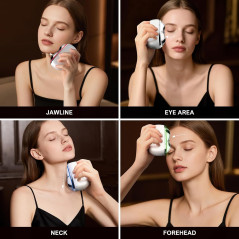 Masseur Visage Gua Sha Électrique 7-en-1 Lumière Rouge