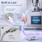 Câble de charge multi 3 en 1 rose à nœud, lumineux strass, rétractable Type-C/Lightning/Micro USB Câble de charge multi 3 en 1 rose à nœud, lumineux strass, rétractable Type-C/Lightning/Micro USB