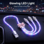 Câble de charge multi 3 en 1 rose à nœud, lumineux strass, rétractable Type-C/Lightning/Micro USB Câble de charge multi 3 en 1 rose à nœud, lumineux strass, rétractable Type-C/Lightning/Micro USB