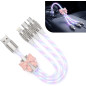 Câble de charge multi 3 en 1 rose à nœud, lumineux strass, rétractable Type-C/Lightning/Micro USB Câble de charge multi 3 en 1 rose à nœud, lumineux strass, rétractable Type-C/Lightning/Micro USB