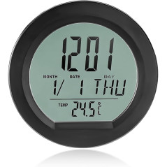Horloge Digitale Voiture Mini avec Thermomètre & Affichage LCD