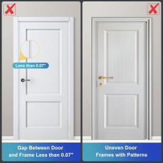 Lot de 2 Verrous Renforcés pour Porte, Sécurité Maison, Protège Enfant, Blanc