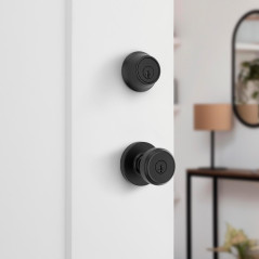 Poignée de Porte Kwikset Maven Noir Mat avec Verrouillage