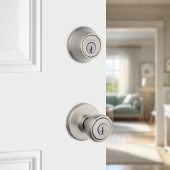 Kwikset Tylo Serrure Porte Avant Satin Nickel avec SmartKey