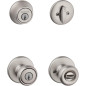 Kwikset Tylo Serrure de porte avant avec pêne dormante et SmartKey, nickel satiné Kwikset Tylo Serrure de porte avant avec pêne dormante et SmartKey, nickel satiné