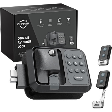 Serrure de porte RV sans clé ONNAIS - Compatible avec la plupart des remorques et 5e roues