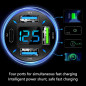 Chargeur Auto 66W Super Fast USB PD & QC 3.0 avec Voltmètre et LED, Compatible iPhone, Samsung, iPad Noir Chargeur Auto 66W Super Fast USB PD & QC 3.0 avec Voltmètre et LED, Compatible iPhone, Samsung, iPad Noir