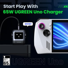 UGREEN Uno 65W 3-Port USB-C GaN Fast Charging Adapter, Black
