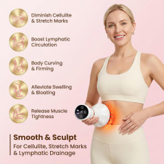 Lymphatic Drainage Massager & Cellulite Tool with Microcurrent, Light, Heat & Vibration for Body Sculpting
