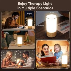 Light Therapy Lamp 10,000 LUX UV Free with Adjustable Brightness & Color