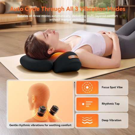 3-in-1 Cordless Neck Massager Pillow with Heat, Vibration & Traction