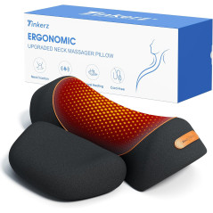 Coussin Massant Cou Sans Fil 3-en-1 avec Chaleur & Vibration