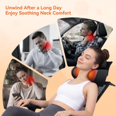 3-in-1 Cordless Neck Massager Pillow with Heat, Vibration & Traction