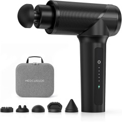 Medcursor Massage Gun - Deep Tissue Muscle Massager with 6 Heads (Black)