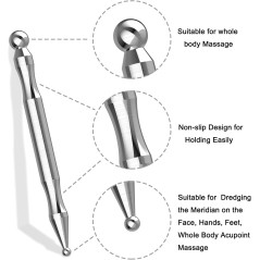 Acupuncture Pen & Stainless Steel Facial Reflexology Trigger Point Deep Tissue Massage Tool