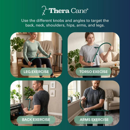 Thera Cane Green Single Massage Tool for Deep Tissue Relief and Muscle Pain Therapy