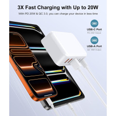 Slim 100W 6-Port USB-C Fast Charger Block – High-Speed Power Delivery Charging Station