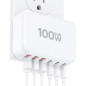 Bloc Chargeur Plat Slim 100W Max, Station de Charge 6 Ports USB-C Rapide Bloc Chargeur Plat Slim 100W Max, Station de Charge 6 Ports USB-C Rapide
