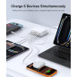 Bloc Chargeur Plat Slim 100W Max, Station de Charge 6 Ports USB-C Rapide Bloc Chargeur Plat Slim 100W Max, Station de Charge 6 Ports USB-C Rapide