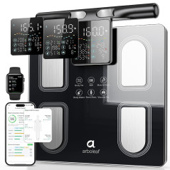 Arboleaf 8-Electrode Body Composition Scale with Handle Display - Black