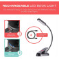 hooga Amber Book Light – Rechargeable Clip-On Blue Light Blocking Reading Lamp with Stepless Dimming