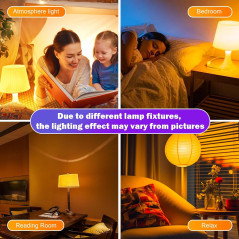 Ampoules Sommeil 9W Ambre 1800K, Lot de 2 Lumières Douces