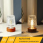 Mini Soft Warm LED Night Light - Portable Battery Operated Glass Lamp with Timer, Art Deco Crystal Color
