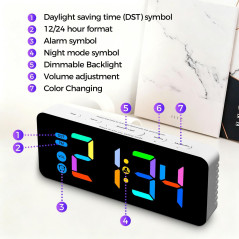 Horloge Digitale Enfants - 7 Couleurs, Petite et Pratique