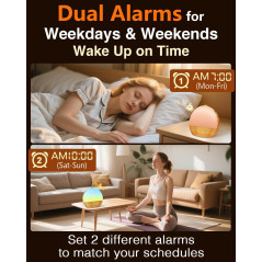Sunrise Alarm Clock with Sound Machine for Natural Gradual Wake-Up