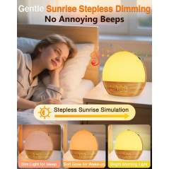 Sunrise Alarm Clock with Sound Machine for Natural Gradual Wake-Up