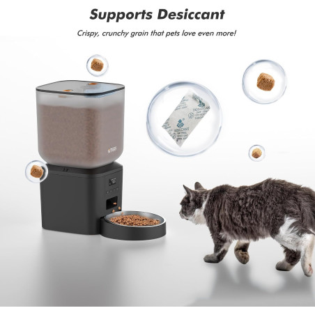 Automatic Dog & Cat Feeder 8L Large Capacity, LCD Screen, 6 Meals/Day, Battery Operated, Fresh Food Tray