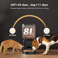 Automatic Dog Feeder 8L - Large Capacity, Timed, LCD Screen & Battery Operated
