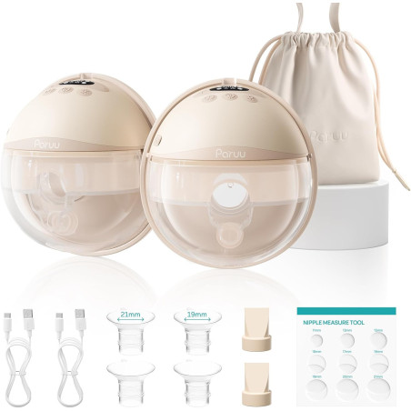 Paruu P16 Pro Tire-lait Portable, Lot de 2, Couleur Champagne