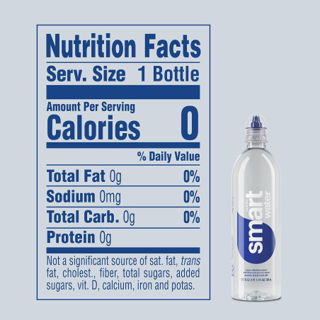 smartwater Sports Cap Bottles, 700ml (23.7 Fl Oz), 24 Pack