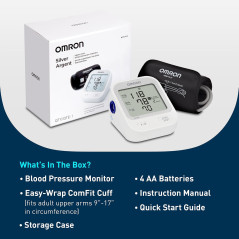 OMRON Silver Tensiomètre Bras Supérieur avec Manchette - Surveillance Précise de la Pression Artérielle