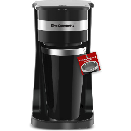 Machine à café Elite Gourmet 14 oz, 600W, une touche, tasse de voyage incluse