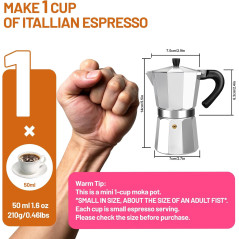2 Cup Aluminum Stovetop Moka Pot Cuban Espresso Coffee Maker