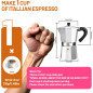 Cafetière Moka en Aluminium 2 Tasses pour Espresso et Café Cubain - Cafetière à Induction Cafetière Moka en Aluminium 2 Tasses pour Espresso et Café Cubain - Cafetière à Induction