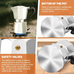 Cafetière Moka en Aluminium 2 Tasses pour Espresso et Café Cubain - Cafetière à Induction