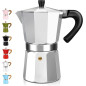 Cafetière Moka en Aluminium 2 Tasses pour Espresso et Café Cubain - Cafetière à Induction Cafetière Moka en Aluminium 2 Tasses pour Espresso et Café Cubain - Cafetière à Induction