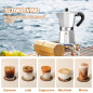 Cafetière Moka en Aluminium 2 Tasses pour Espresso et Café Cubain - Cafetière à Induction Cafetière Moka en Aluminium 2 Tasses pour Espresso et Café Cubain - Cafetière à Induction