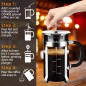 YMMIND 12oz Copper French Press Coffee Maker, 304 Stainless Steel, 4 Filters, Heat-Resistant Borosilicate Glass YMMIND 12oz Copper French Press Coffee Maker, 304 Stainless Steel, 4 Filters, Heat-Resistant Borosilicate Glass