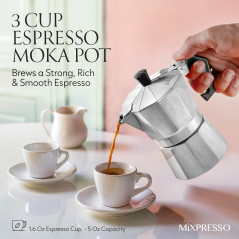 Cafetière Moka Mixpresso 3 Tasses - Espresso Italien Cubain