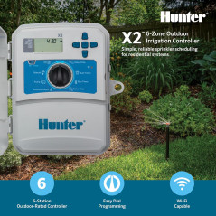Contrôleur Hunter X2 6 Zones WiFi pour Arrosage Automatique